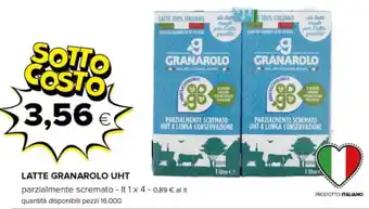 Oasi LATTE GRANAROLO UHT parzialmente scremato - It 1 x 4 - 0,89 € al It quantità disponibili pezzi 16.000 offerta