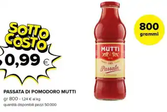 Oasi PASSATA DI POMODORO MUTTI gr 800 offerta