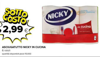 Oasi ASCIUGATUTTO NICKY IN CUCINA 6 rotoli offerta