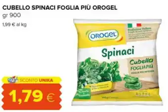 Oasi CUBELLO SPINACI FOGLIA PIÙ OROGEL gr 900 offerta