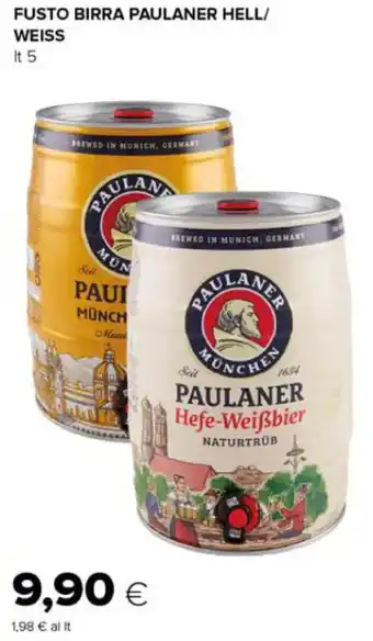 Oasi FUSTO BIRRA PAULANER HELL/ WEISS It 5 offerta