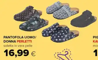 PANTOFOLA UOMO/ DONNA PERLETTI soletta in vera pelle