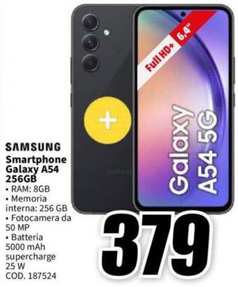 MediaWorld SAMSUNG Smartphone Galaxy A54 256GB offerta