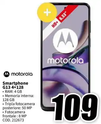 MediaWorld motorola Smartphone G13 4+128 offerta