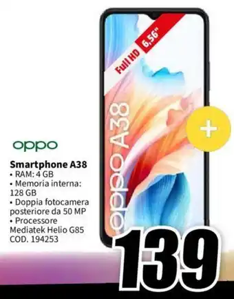 MediaWorld oppo Smartphone A38 offerta