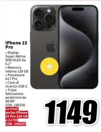 MediaWorld iPhone 15 Pro offerta