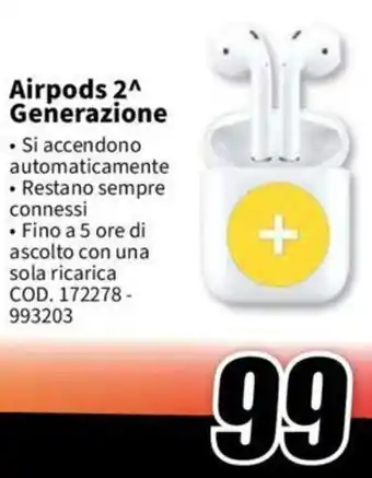MediaWorld Airpods 2^ Generazione offerta