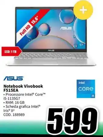 MediaWorld ASUS Notebook Vivobook F515EA offerta
