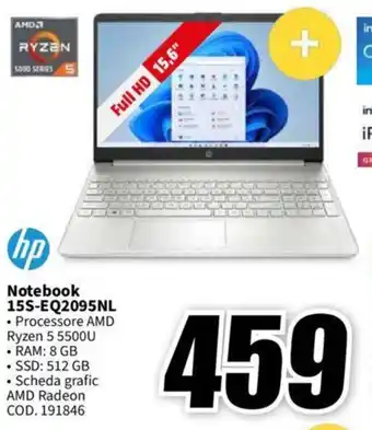 MediaWorld hp Notebook 15S-EQ2095NL offerta
