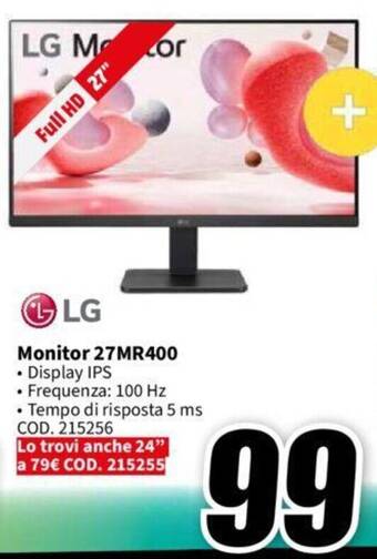 MediaWorld LG Monitor 27MR400 offerta