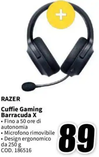 MediaWorld RAZER Cuffie Gaming Barracuda X offerta