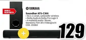 MediaWorld YAMAHA Soundbar ATS-C300 offerta