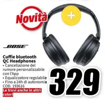 MediaWorld BOSE Cuffie bluetooth QC Headphones offerta