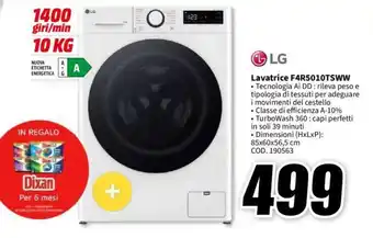 MediaWorld LG Lavatrice F4R5010TSWW offerta