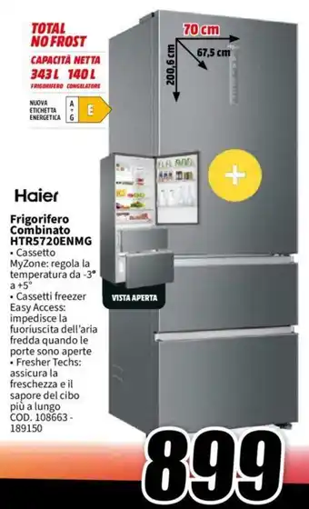 MediaWorld Haier Frigorifero Combinato HTR5720ENMG offerta
