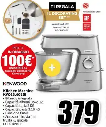 MediaWorld KENWOOD Kitchen Machine KVC65.001SI offerta