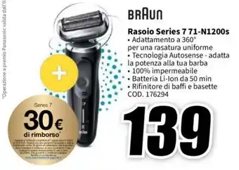 MediaWorld BRAUN Rasoio Series 7 71-N1200s offerta