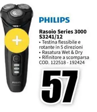 MediaWorld PHILIPS Rasoio Series 3000 S3241/12 offerta