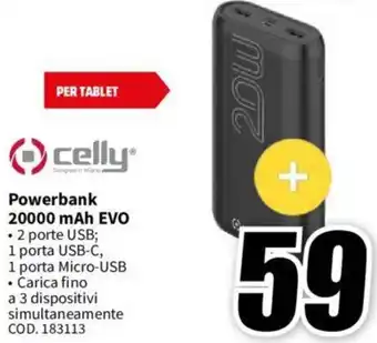 MediaWorld Powerbank 20000 mAh EVO offerta