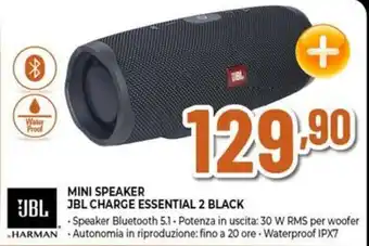 Expert MINI SPEAKER JBL CHARGE ESSENTIAL 2 BLACK offerta
