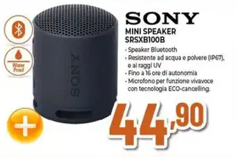Expert SONY MINI SPEAKER SRSXB100B offerta