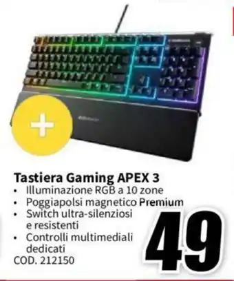 MediaWorld Tastiera Gaming APEX 3 offerta