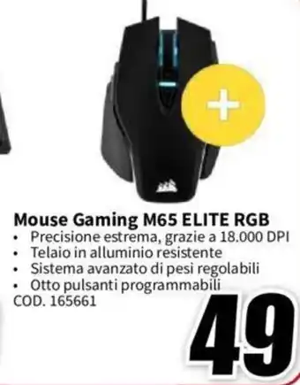 MediaWorld Mouse Gaming M65 ELITE RGB offerta