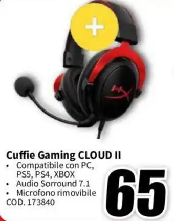 MediaWorld Cuffie Gaming CLOUD II offerta