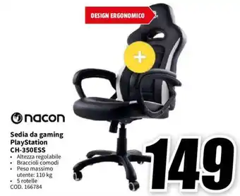 MediaWorld nacon Sedia da gaming PlayStation CH-350ESS offerta