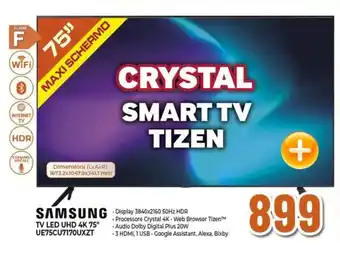 Expert SAMSUNG TV LED UHD 4K 75" UE75CU7170UXZT offerta