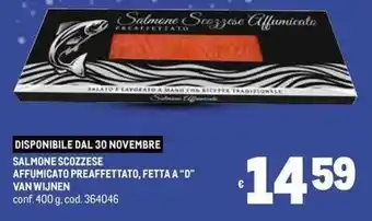 Metro SALMONE SCOZZESE AFFUMICATO PREAFFETTATO, FETTA A "D" VAN WIJNEN conf. 400 g, cod. 364046 offerta
