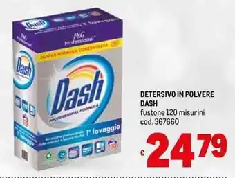 Metro DETERSIVO IN POLVERE DASH fustone 120 misurini cod. 367660 offerta