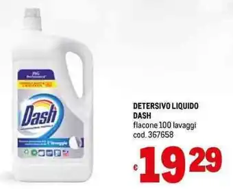 Metro DETERSIVO LIQUIDO DASH flacone 100 lavaggi cod. 367658 offerta