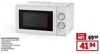 Metro FORNO A MICROONDE MW6720 offerta