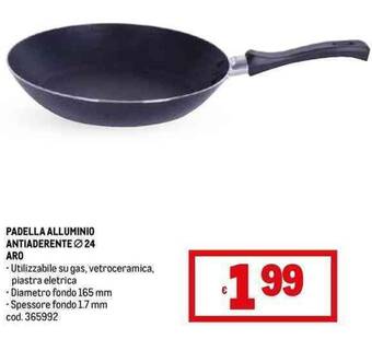 Metro PADELLA ALLUMINIO ANTIADERENTE Ø24 ARO offerta