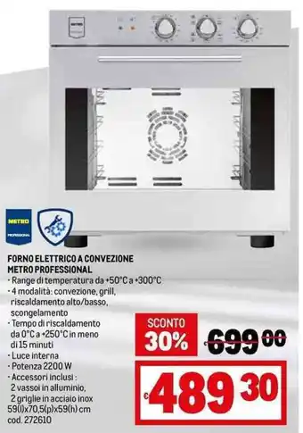 Metro FORNO ELETTRICO A CONVEZIONE METRO PROFESSIONAL offerta
