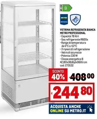 Metro VETRINA REFRIGERATA BIANCA METRO PROFESSIONAL offerta