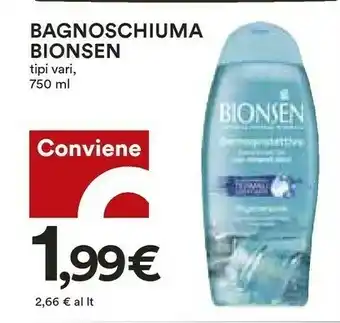 Coop Bionsen Bagnoschiuma 750 Ml offerta