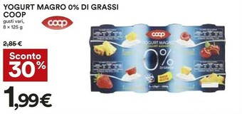 Coop Coop Yogurt Magro 0% Di Grassi offerta