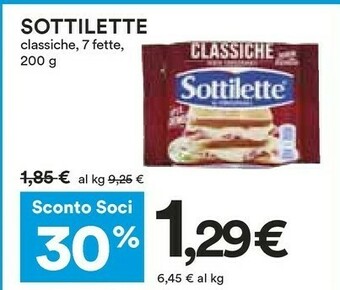 Coop Mondelez Sottilette Le Originali Classiche offerta