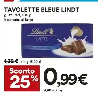 Coop Lindt Tavolette Bleue offerta