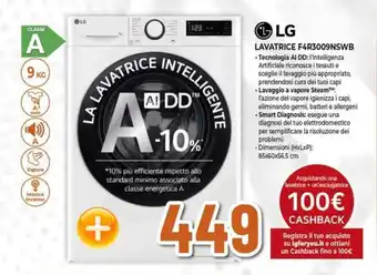 Expert LG LAVATRICE F4R3009NSWB offerta