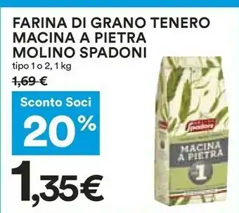 Coop Molino spadoni Farina Integrale Di Grano Tenero Macina A Pietra Integrale 1000 G(ml) offerta