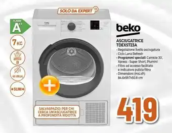 Expert beko ASCIUGATRICE TDEXS723A offerta