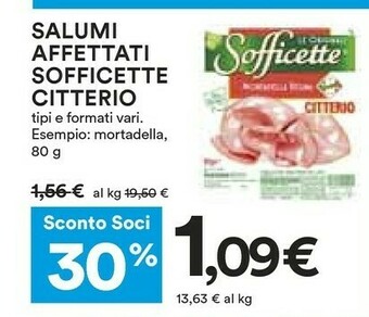 Coop Citterio Sofficette Mortadella Regina 80 G(ml) offerta