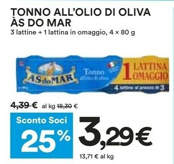 Coop Asdomar Tonno All'Olio Di Oliva 80 G(ml) offerta