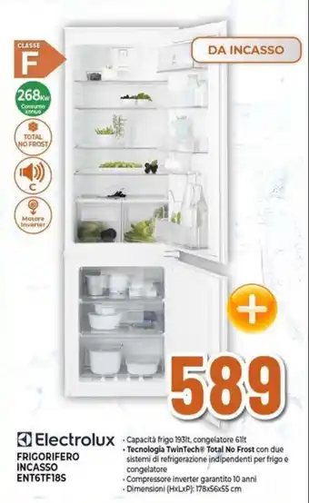 Expert Electrolux FRIGORIFERO INCASSO ENT6TF18S offerta