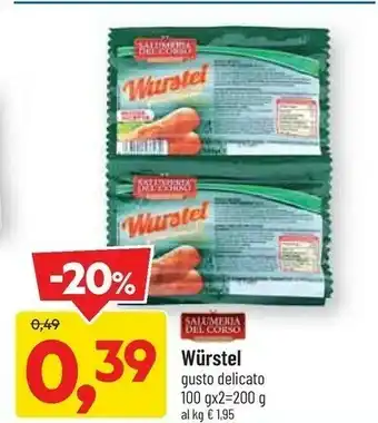 DPiù Wurstel Gusto Delicato offerta