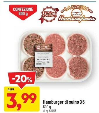 DPiù Fior di Scelta - Hamburger Misti di Suino 600 g(ml) offerta