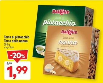 Dal colle Torta Della Nonna Con Crema Pasticcera E Mandorle 300 G(ml)